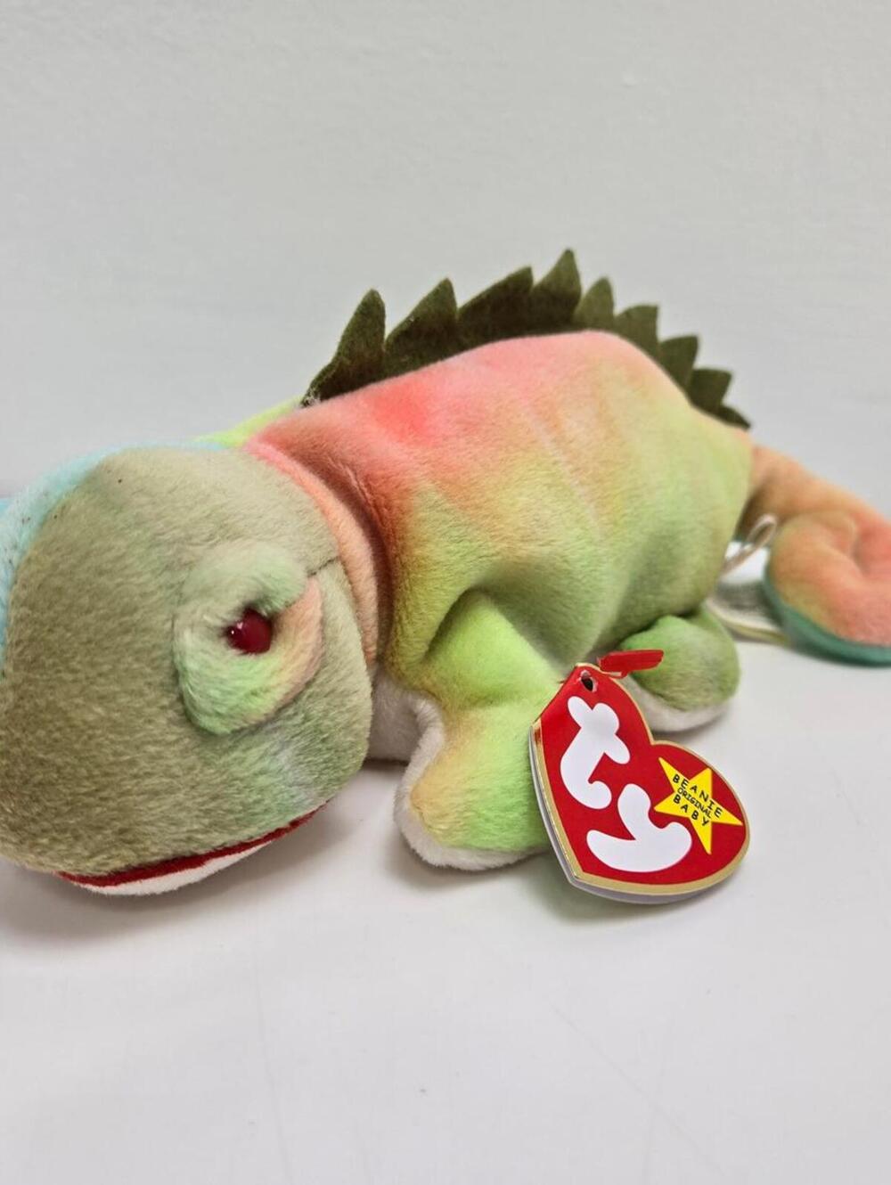 Ty Beanie Baby “Iggy” the Tie-Dye Iguana Handmade in Indonesia(9 inch)